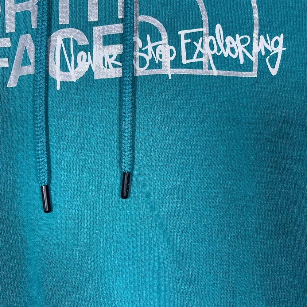 The North Face Women’s Small Never Stop Exploring‎ Logo Teal Hooded Sweatshirt - Picture 3 of 10